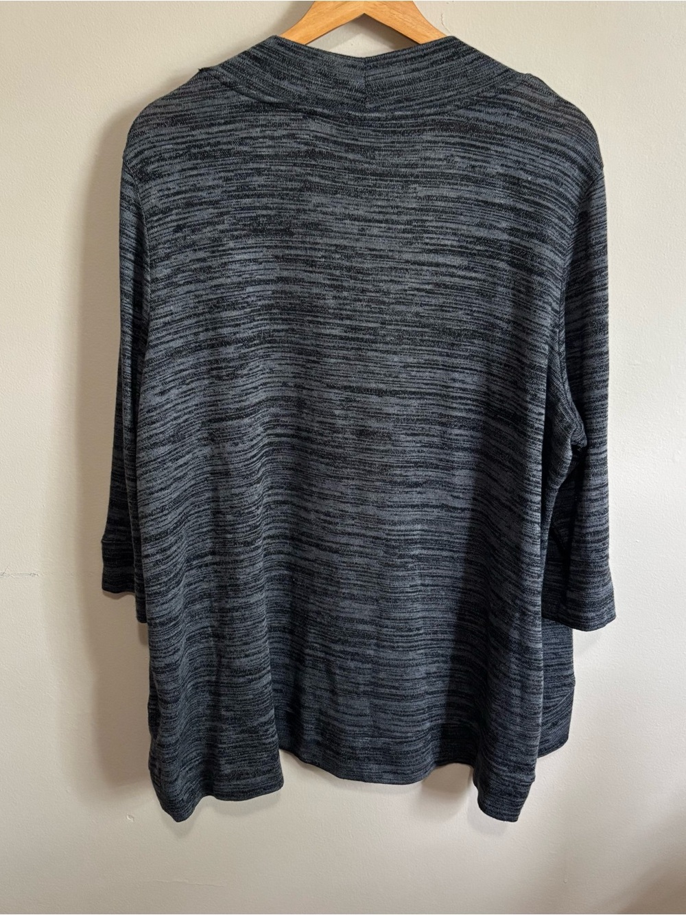 Faded Glory Open Front Marled Knit Cardigan Gray 2X Plus Size Soft Layer - Picture 2 of 5